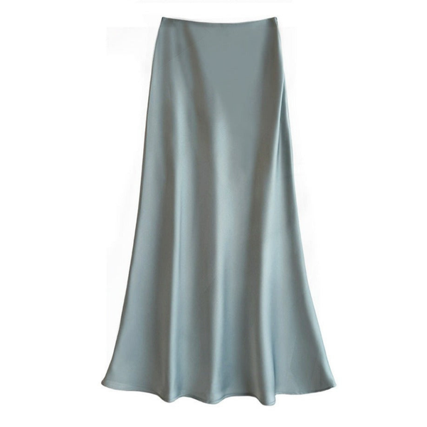 Kvinnors satin maxi kjol - elegant a-linje design för festliga tillfällen