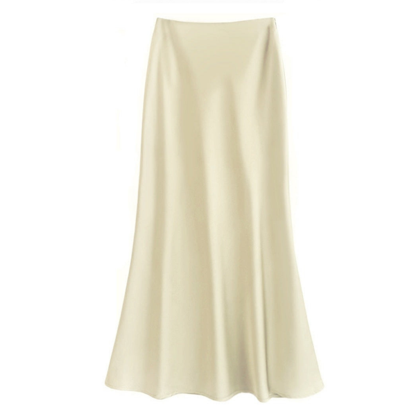 Kvinnors satin maxi kjol - elegant a-linje design för festliga tillfällen