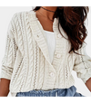 Stickad cardigan - elegant knapplång tröja för damer