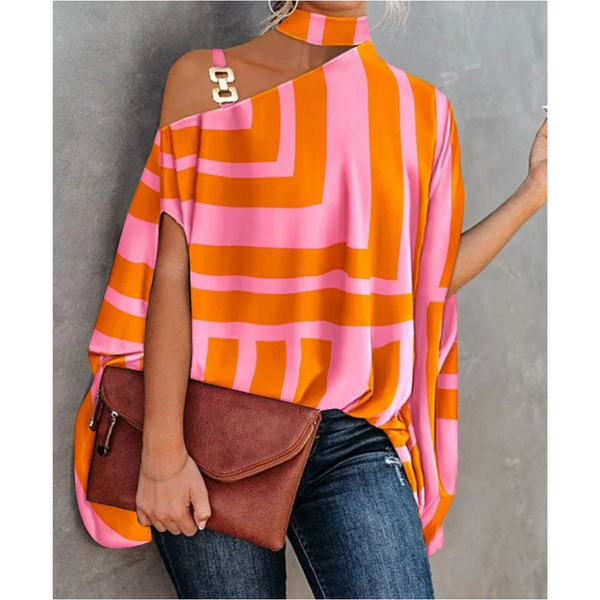 Kvinnors trendiga off-shoulder-top - lätt blus för vardagliga utflykter