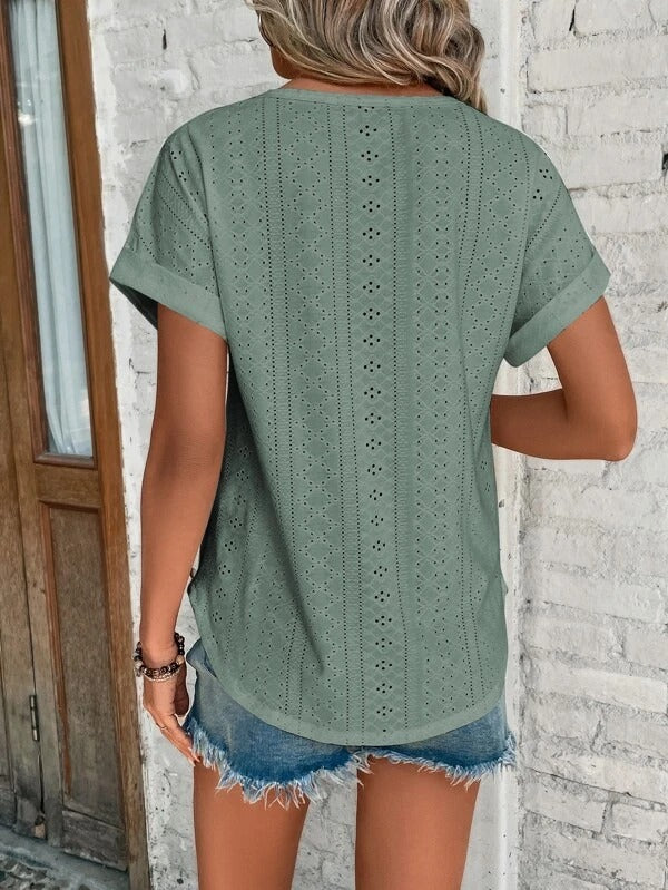 Chic och mysig kortärmad blus för damer