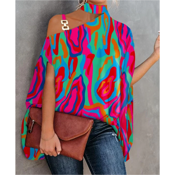 Kvinnors trendiga off-shoulder-top - lätt blus för vardagliga utflykter