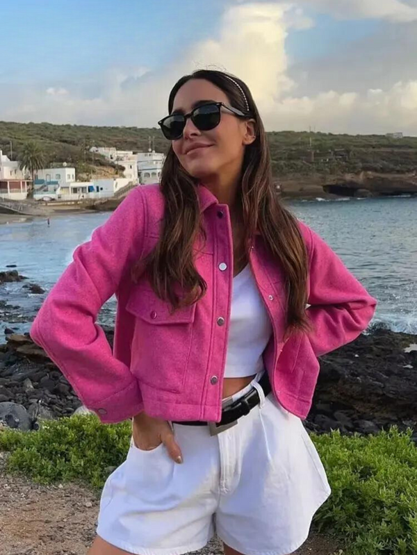 Kvinnors skräddarsydda bomberjacka - premium mjuk tyg för avslappnad vardagsstil