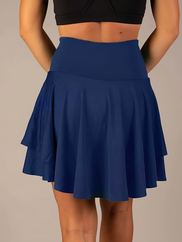 Dam a-linjeformad kjol med integrerade shorts - luftig aktivklädsel för vardags- och sportaktiviteter