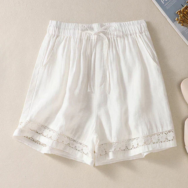 Tjejers linneblandade shorts - avslappnade och trendiga sommarnederdelar