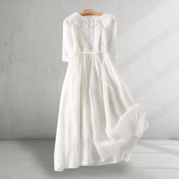 Kvinno maxi klänning i avslappnad stil - elegant loungewear med mjukt tyg och lång ärm