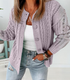 Stickad cardigan - elegant knapplång tröja för damer