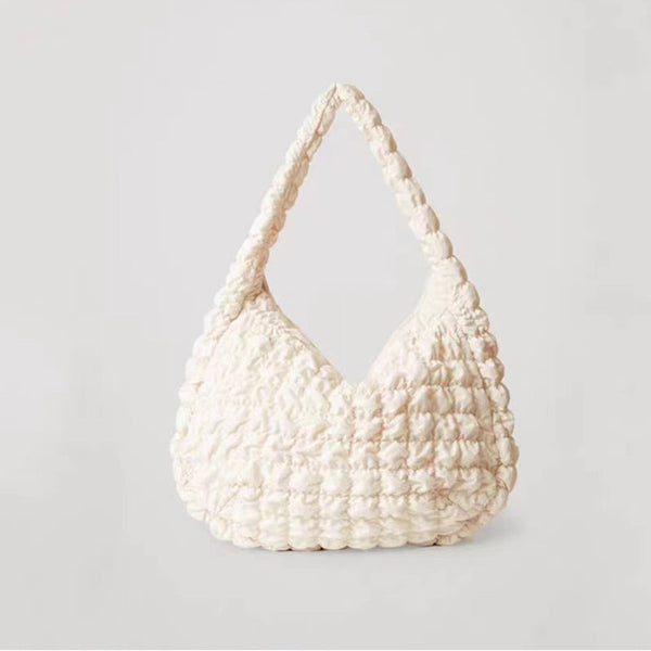 Kvinnors kviltade axelväska - stilig handväska i lyxigt material för vardagligt bruk