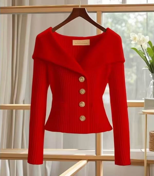 Kvinnors ribbade knappad cardigan – stiligt plagg för kontor och fritid