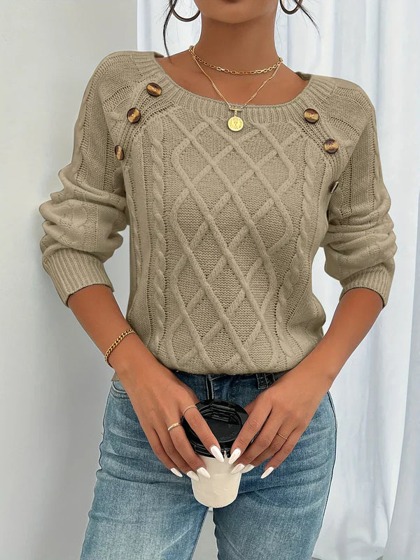 Kabelstickad jumper - elegant damstickad vinterkläder
