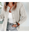 Stickad cardigan - elegant knapplång tröja för damer