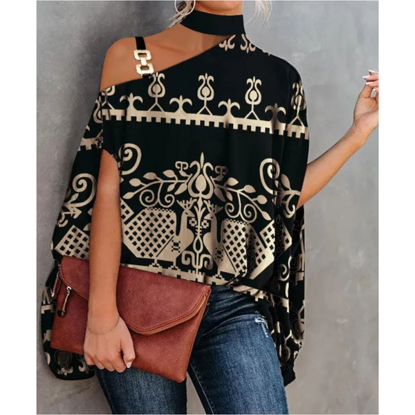 Kvinnors trendiga off-shoulder-top - lätt blus för vardagliga utflykter