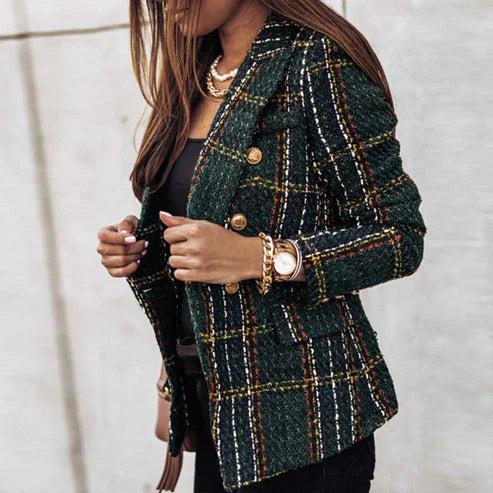 Kvinnors blazer i elegant tweed – sofistikerad smart casual stil