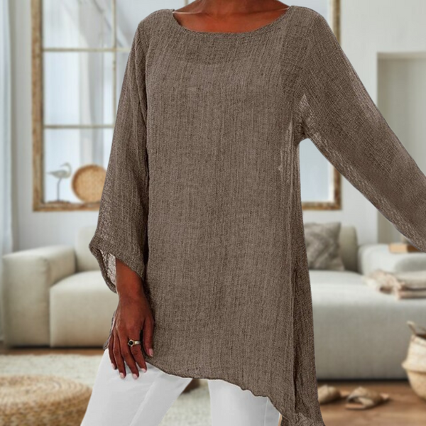 Kvinnors linblus - stilfull långärmad topp för damer - lättviktig avslappnad klädsel, oslagbar för vardaglig elegans