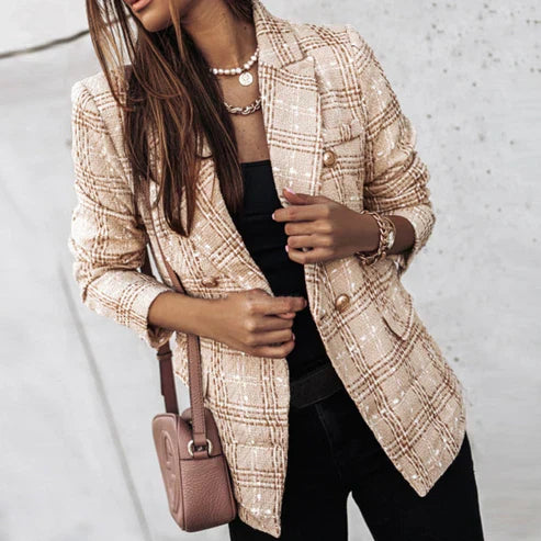Kvinnors blazer i elegant tweed – sofistikerad smart casual stil