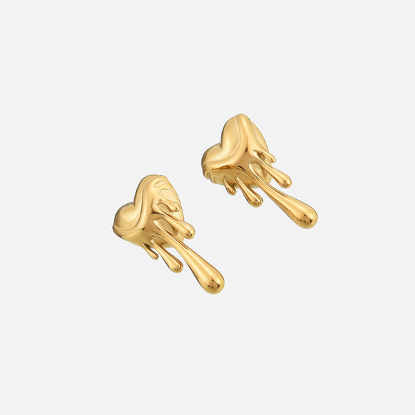 2-delade örhängen med droppande hjärt-design – stiliga hypoallergena accessoarer för kvinnor