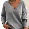 Damer v-ringad soft knit-tröja - elegant och mysig jumper