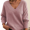 Damer v-ringad soft knit-tröja - elegant och mysig jumper