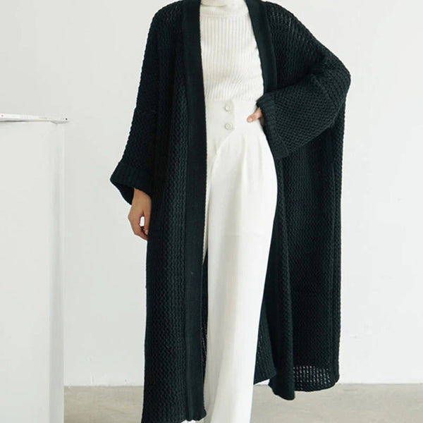Stickad cardigan - lång oversized damtröja