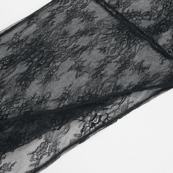 Damens genomskinliga spetsblus med elegant lagerdesign i svart - mångsidiga toppar för kvällsbruk och vardagsstil