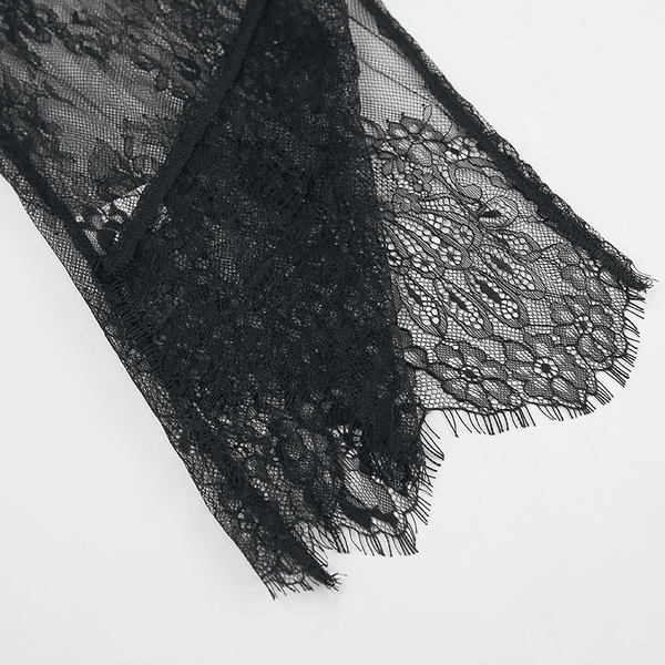 Damens genomskinliga spetsblus med elegant lagerdesign i svart - mångsidiga toppar för kvällsbruk och vardagsstil