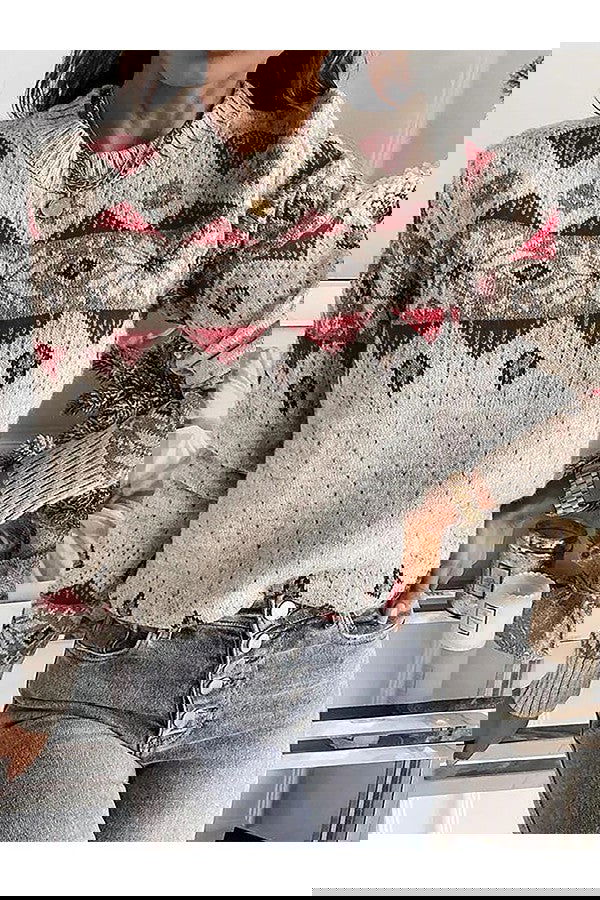 Crèmekleurige Scandinavische trui - warme Noorse dames sweater - Bakkermode.nl