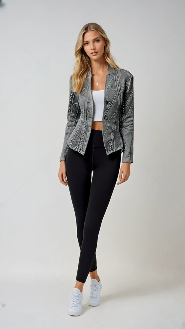 Dams blazer - strukturerad skräddarsydd jacka - för kontor och fritid