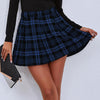 Kvinno plisserad mini kjol - trendy rutigt mönster för damer