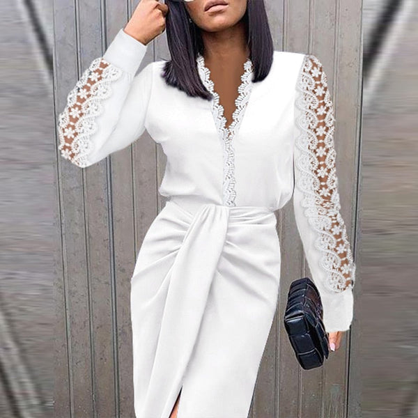 Damblus – elegant topp med intrikata spetsärmar