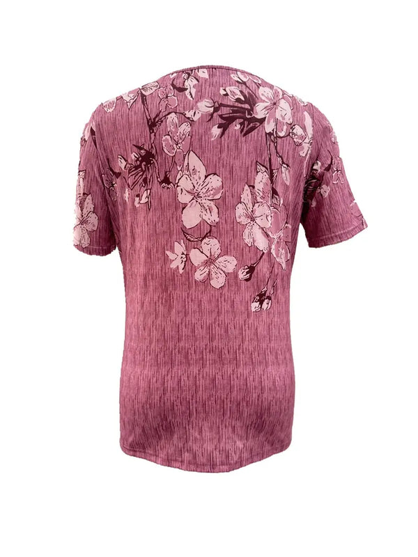 Herr t-shirt med blommotiv - lätt och casual för vardagen