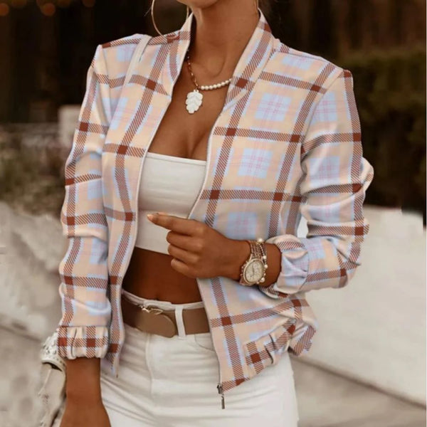 Kvinnors bomberjacka - chic zip-up sommarouterwear