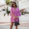 Kvinnors blommiga miniklänning - snygg och lätt klänning för alla tillfällen