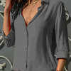 Kvinnors chiffongblus - elegant knapp-up skjorta för avslappnad och kontorsbruk