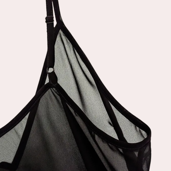 2-delad svart set - elegant blus och linne för damer