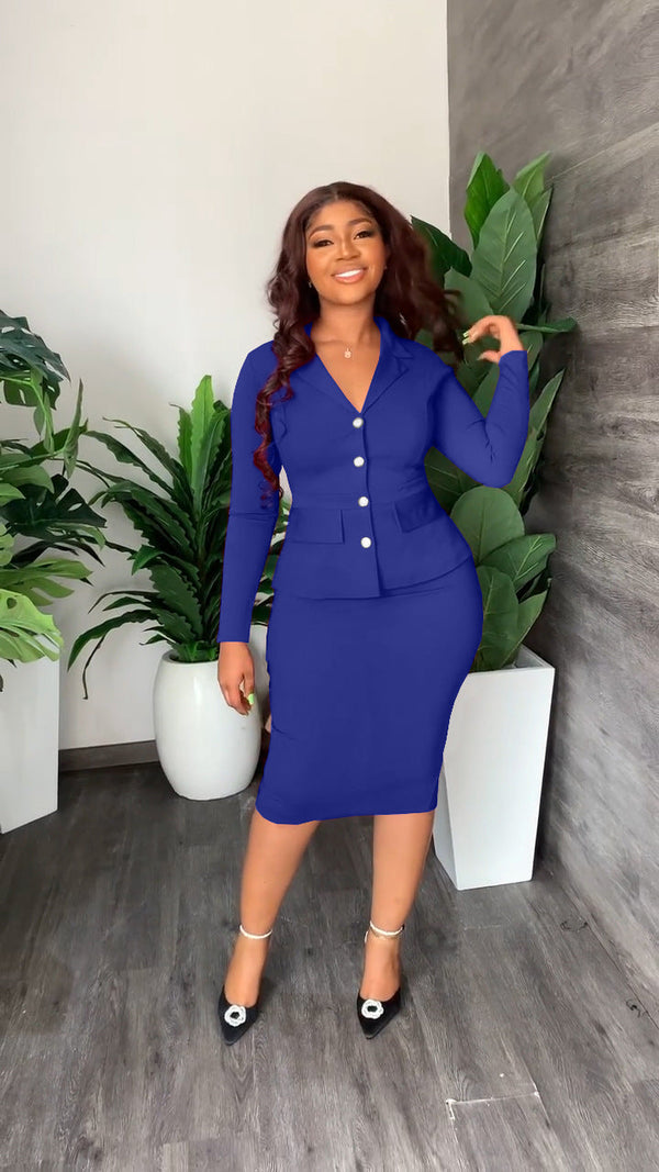 2-dela elegant kostym för damer - matchande kavaj och pennkjol