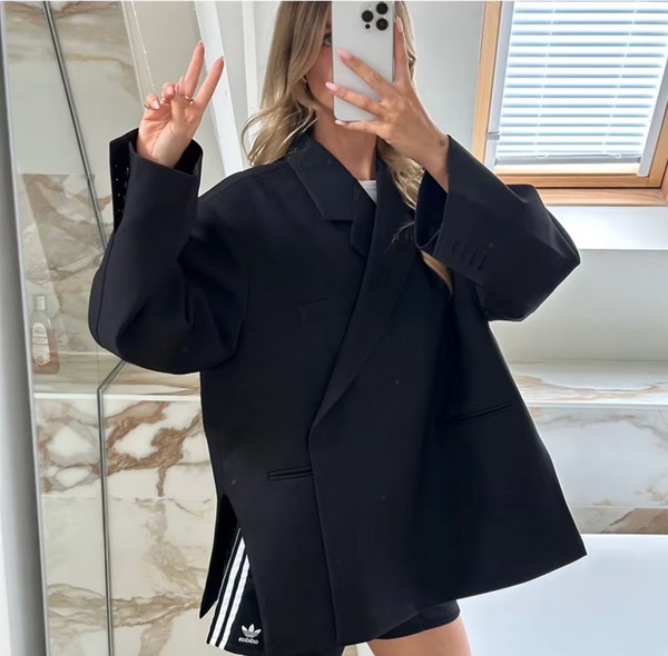 Oversized blazer för kvinnor - elegant ytterplagg för kontor och fritid
