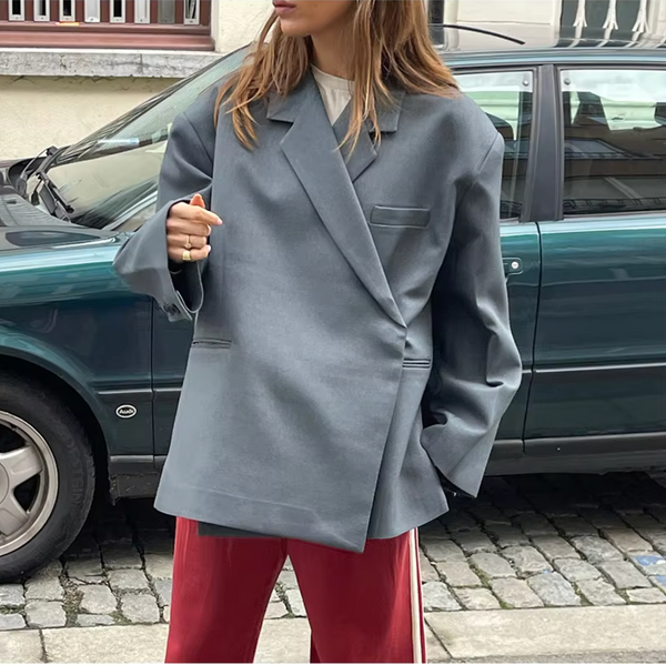 Oversized blazer för kvinnor - elegant ytterplagg för kontor och fritid