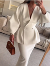 2-delad skräddarsydd kostymset - sofistikerad damblazer och kjol