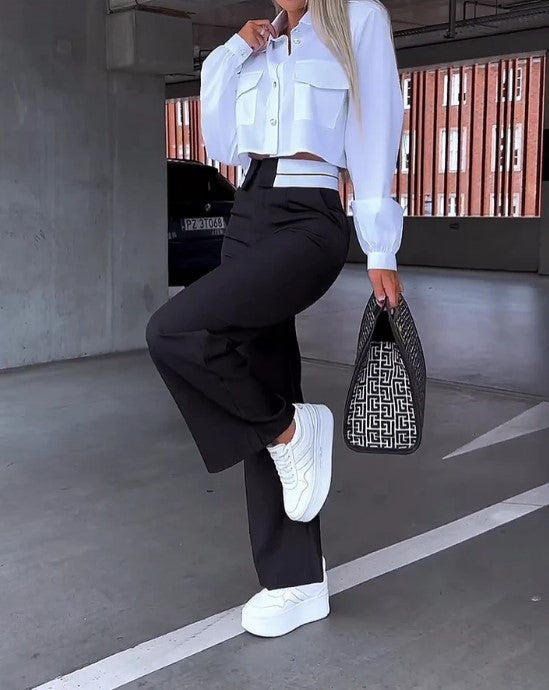 Kvinnors avslappnade byxor – stiliga vida byxor för vardagsbruk och kontoret