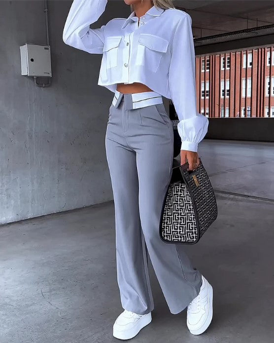 Kvinnors avslappnade byxor – stiliga vida byxor för vardagsbruk och kontoret