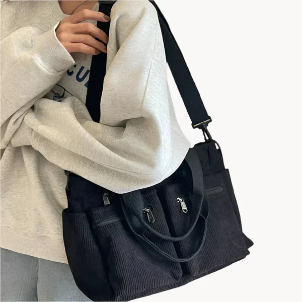 Damcordväska - stilfull och hållbar axelväska för arbete & fritid