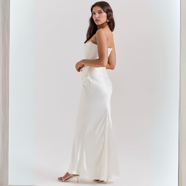 Maxiklänning med korsettstil för damer - elegant lång kvällsklänning för speciella tillfällen