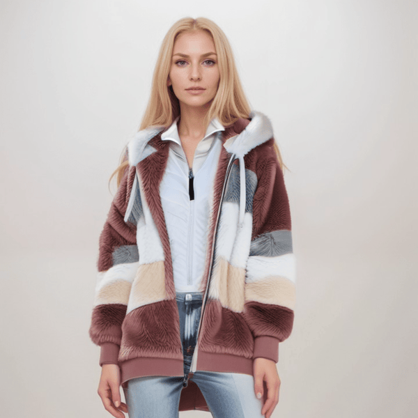 Damfleece hoodie – mjuk och avslappnad jacka i zip-up stil för vardagsbruk