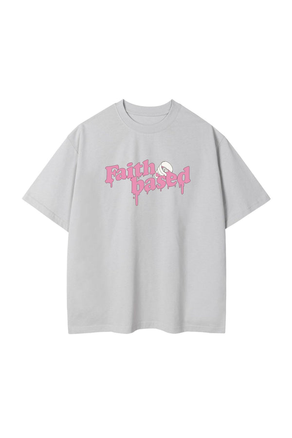 Dam oversize t-shirt - avslappnad passform med troende motiv för vardagligt bruk