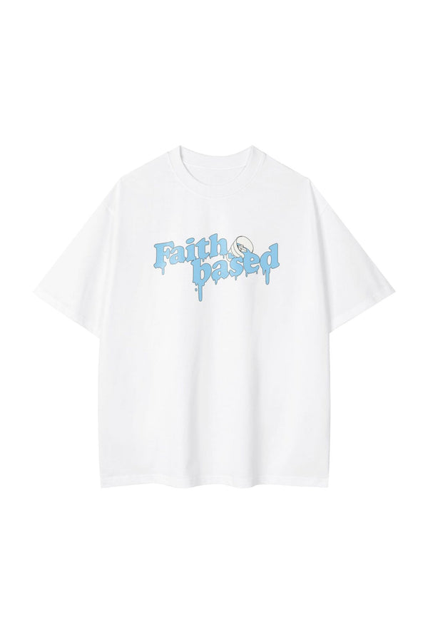 Dam oversize t-shirt - avslappnad passform med troende motiv för vardagligt bruk