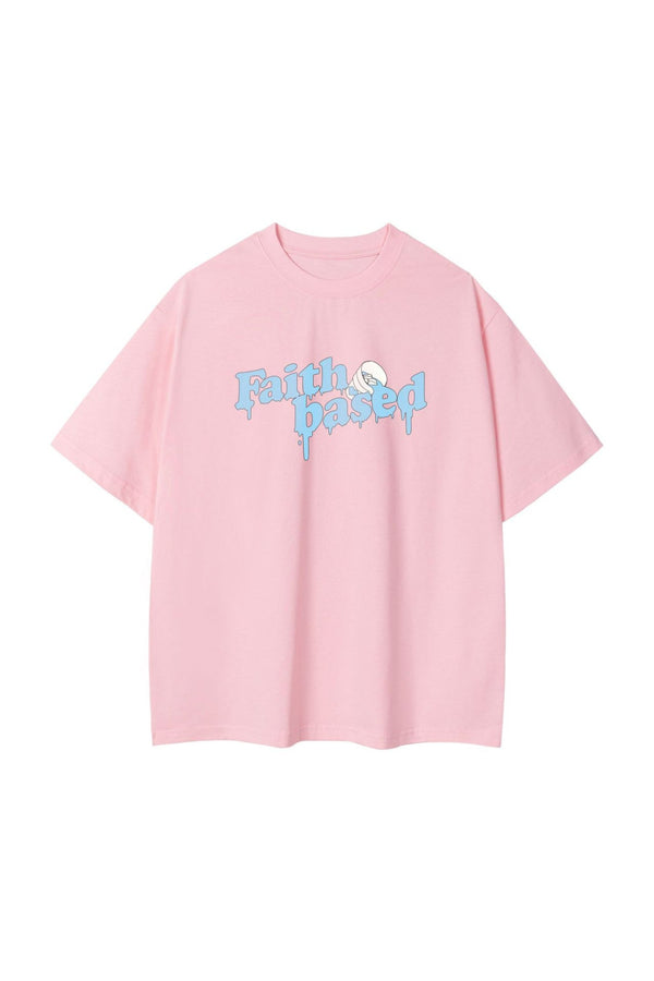 Dam oversize t-shirt - avslappnad passform med troende motiv för vardagligt bruk