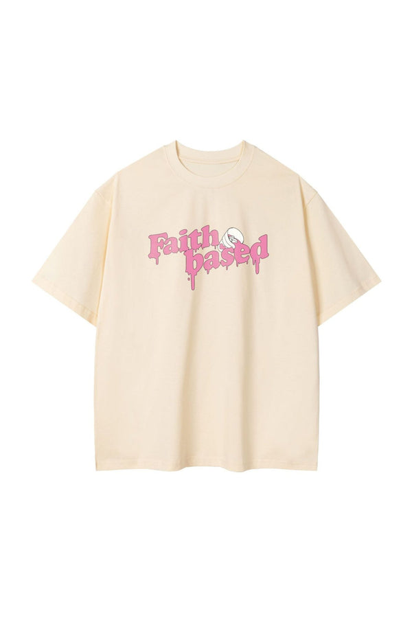 Dam oversize t-shirt - avslappnad passform med troende motiv för vardagligt bruk