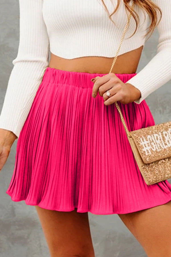 Kvinnors plisserad kjol med elegant hög midja - mångsidig stil för avslappnade eller formella tillfällen