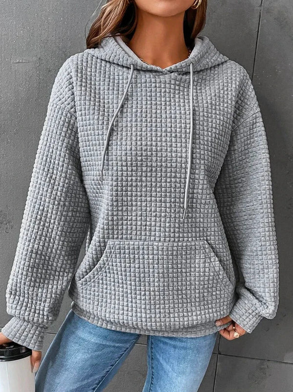 Hooded pullover - quiltad tröja för damer