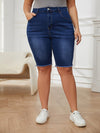 Kvinnors högmidjade jeansshorts – mångsidiga bermudashorts för sommardagar